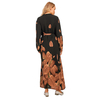 New Middle Eastern Arab Fashion Print Lantern Sleeve Cardigan Robe Muslim Abaya