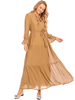 AliExpress Amazon Fashion Cross-border Foreign Trade Women's Stitching Long-sleeved Middle Eastern Dress