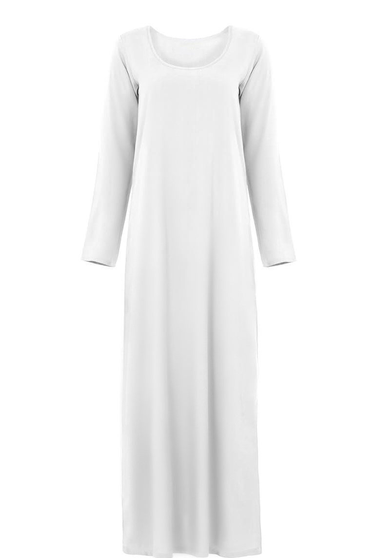 Solid Color Dubai Casual Maxi Dresses Modest Women Islamic Clothing Abaya