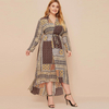 Muslim Arab Fashion Hui Long Coat Loose Large Size Paris Bead Retro Long Sleeve Robe