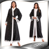 European And American Muslim Stitching Long-sleeved Tie-band Loose Beaded Cardigan Robe Women