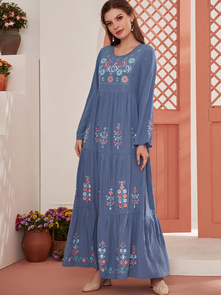  Modest Vetement Femme Prayer Clothes Women Borka Embroidery Vêtements Turkish Kebaya Maleisie Islamic Clothing Robe Femme Musulman Dubai Maxi Dress Open Abaya