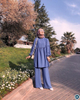  2022 Kurti Two Piece Maxi Burka 2pieces Women Suit Prayer Dubai Pants Islamic Clothing Top Thobe Modest Printing Muslim Blouse Set