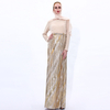 New Bronzing Pleated Muslim Long Skirt Gold Belt Female Turkish Dress Dress Cross-border Abaya
