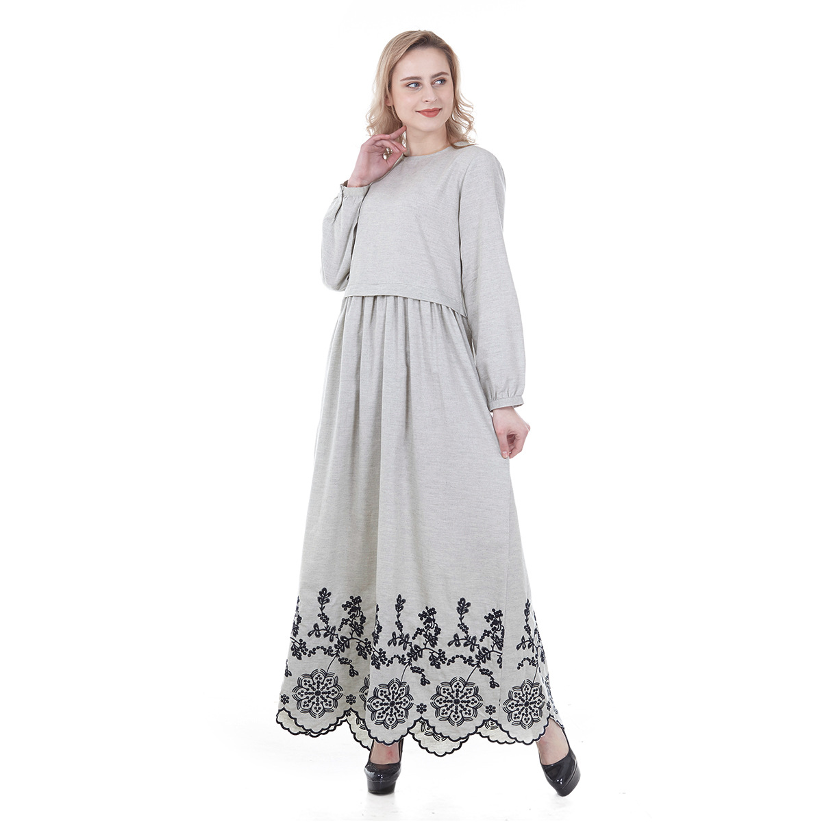 2022 Muslim Muslim Embroidered Dress Cross-border Women's Clothing Middle East Southeast Asia Cross-border