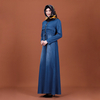 2022 Muslim Muslim Denim Dress Europe, America, Cross-border Women's Clothing Middle East