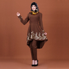 2022 Foreign Muslim Middle Eastern Muslim Women's Wear Pure Color Shirt