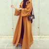 2022 Muslim New Cute And Sweet Hairball Muslim Cardigan Cross-border Women's Clothing Source Middle Eastern Robe