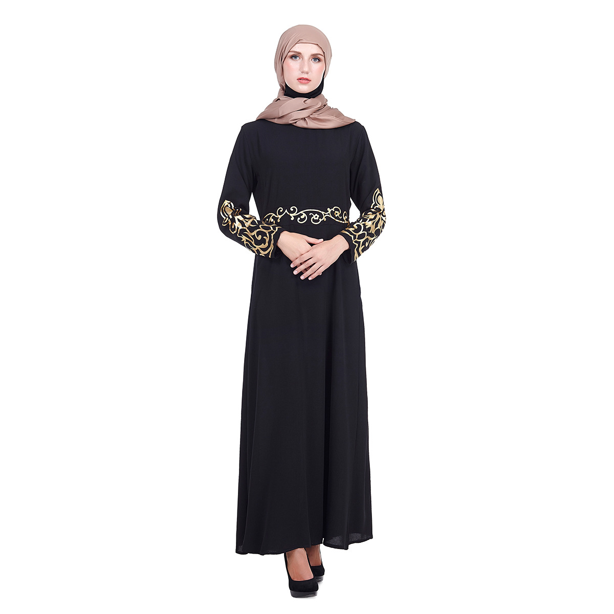 2022 Muslim Muslim Hot Stamping Dress Cross-border