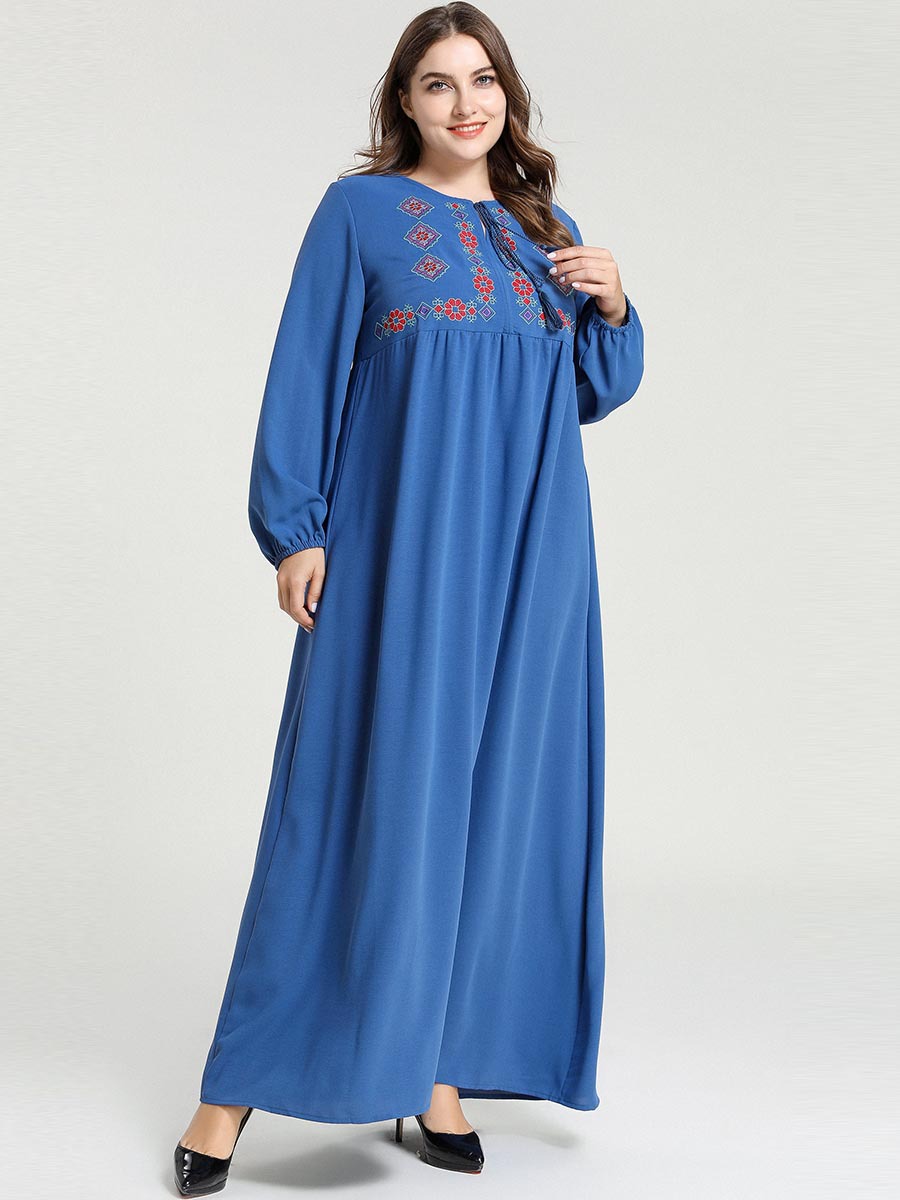  Vêtements Dubai Turkish Prayer Clothes Vetement Femme Modest Embroidery Women Robe Femme Musulman Islamic Clothing Borka Kebaya Maleisie Maxi Dress Abaya