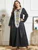  Dubai Women Robe Femme Musulman Vetement Femme Islamic Clothing Kebaya Maleisie Borka Turkish Embroidery Modest Prayer Clothes Vêtements Maxi Dress Abaya