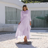 2022 Muslim New Arab Solid Color Front Short Back Long Elegant Embroidery Round Neck Long-sleeved Muslim Long Skirt