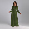 2022 New Muslim Abaya Slim And Waist Pure Color Elegant Long Skirt 