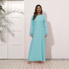 2022 New Style Elegant Solid Color Perspective Sense 3D Embroidered Muslim Two-piece Set