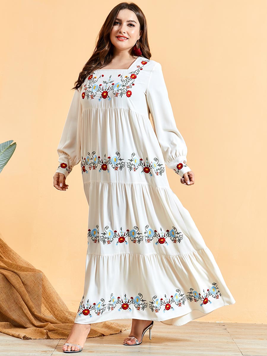  Robe Femme Musulman Borka Embroidery Kebaya Maleisie Women Vetement Femme Islamic Clothing Modest Prayer Clothes Turkish Vêtements Dubai Maxi Dress Abaya