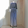 2022 Muslim New Gradient Color Velvet Lining European And American Dubai Elegant Spring Dress