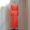 2022 Muslim Fashion New Elegant Temperament Solid Color Flowing Gold Satin Simple Arab Dubai Coat