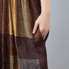 2022 Summer Check Pattern Plus Size Women's Retro Ethnic Style Clothes Casual Cotton Loose Big Swing Dress Long Skirt