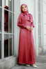 Wholesale Middle East Saudi Arabia cross-border Muslim pile collar robe and ankle dress abaya woman