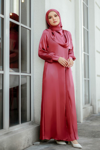 Wholesale Middle East Saudi Arabia cross-border Muslim pile collar robe and ankle dress abaya woman