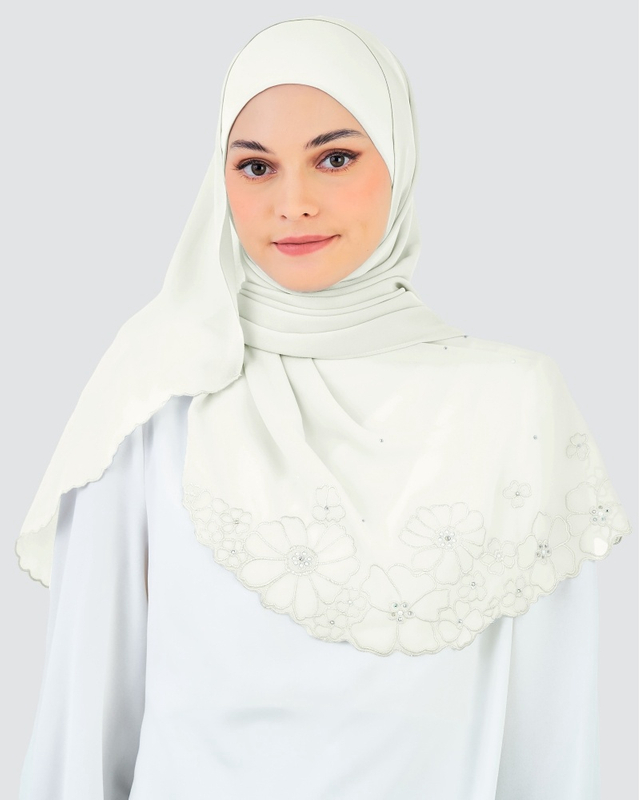 SIPO Custom hijab scarf Premium Malaysia Embroidery Hijab Pearl Chiffon Shawl Scarf supplier