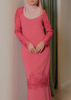 SIPO Eid Wholesale Malaysia Baju Kurung Round Neckline Muslim Women Dresses Baju Kurung Modern Cutting Full Beaded Lace Sleeves Modern Kurung