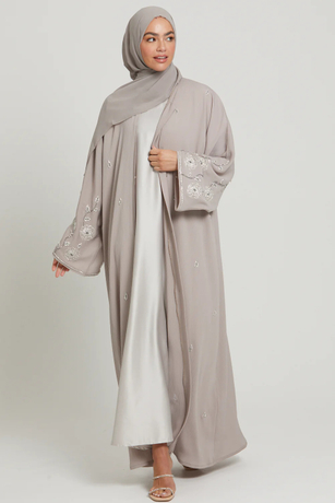 SIPO Premium Textured Embellished Open Abaya woman Dress Modest Fashion Dubai style Abaya