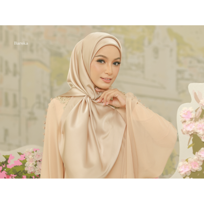 SIPO Wholesale Custom Hijab Cotton Voile Tudung Fashion Muslim Bawal Digital Printed Scarf Square Hijab 115Cm Voile Fabric Luxury-CHERIE EDITION