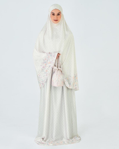 SIPO Custom Abaya Manufacturer Printing 2 Piece Islamic Prayer Dress Women Muslim Abaya Set Satin Malaysia Telekung