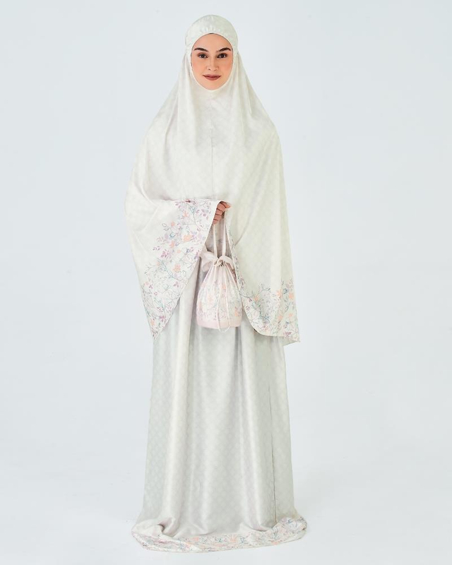 SIPO Custom Abaya Manufacturer Printing 2 Piece Islamic Prayer Dress Women Muslim Abaya Set Satin Malaysia Telekung