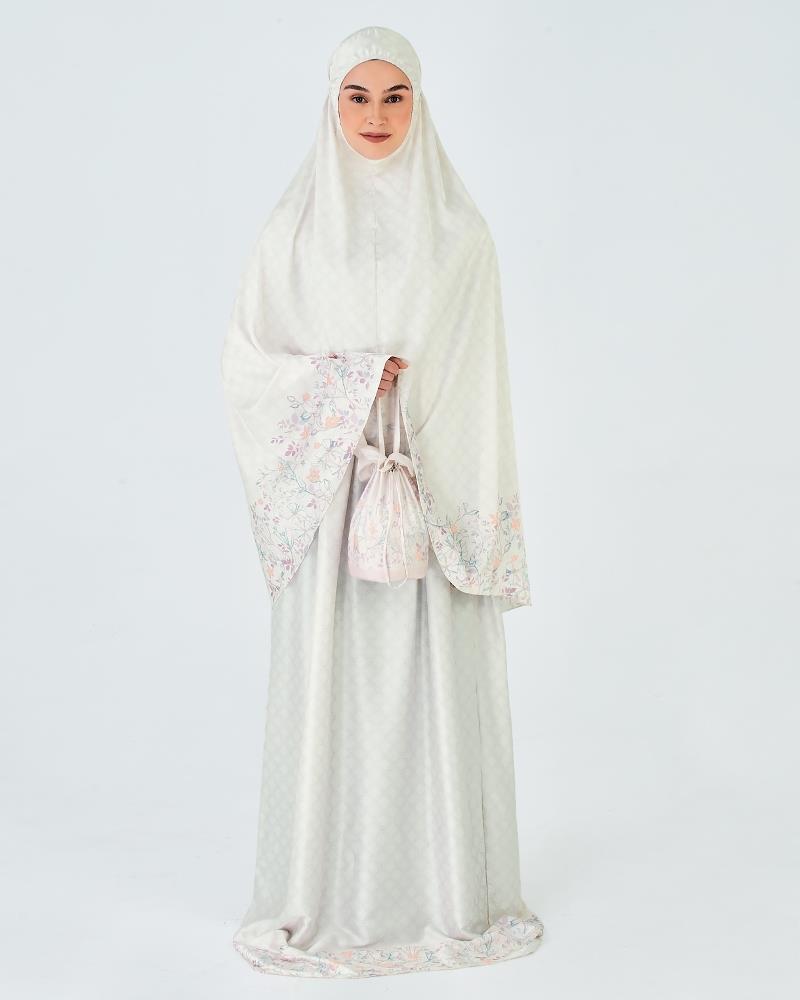 SIPO Custom Abaya Manufacturer Printing 2 Piece Islamic Prayer Dress Women Muslim Abaya Set Satin Malaysia Telekung
