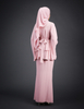 SIPO New Design Lace Round Neck Chiffon with Lining Mini Baju Kurung Malaysia Women Muslim Dress Flare Sleeve Mini Kurung