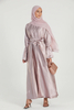 SIPO Demure Custom Modest Women Solid Color Abaya Women Muslim Dress Femme Two Pieces Abaya Set High Quality Maxi Dress