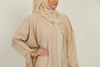 SIPO Luxury Crochet Hand Stitched Three Piece Open Abaya Set Islamic Clothing Luxury Hidjab Robe Muslim Abaya