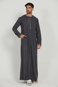 SIPO Men Islamic Clothing Solid Color Premium Arab Design Middle Eastern Arab Saudi Fashion Thobes
