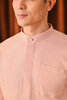 SIPO Factory Price Stylish Men's Baju Melayu Nehru Collar Seashell-Metal Ring Buttons And Patched Pockets