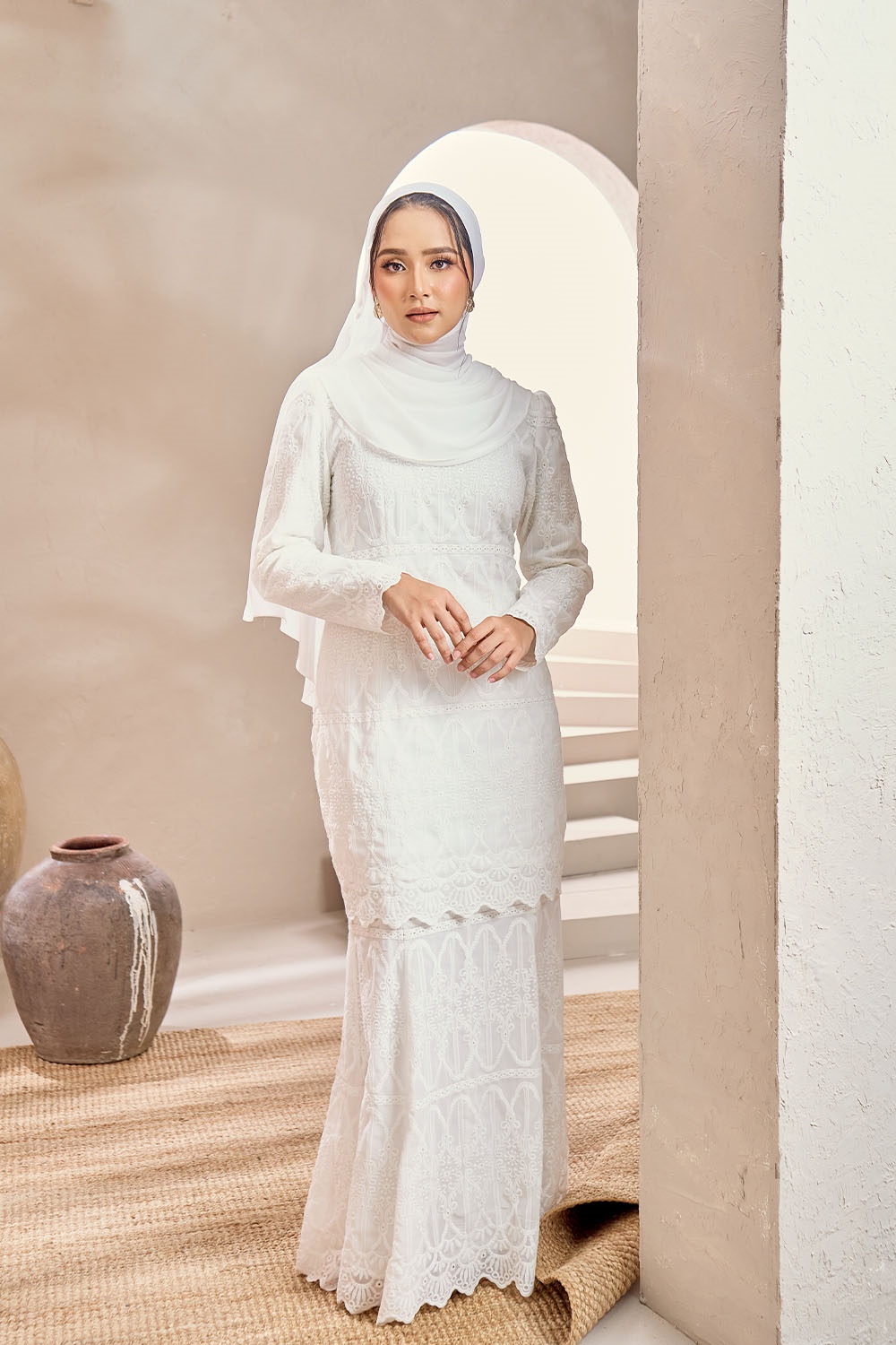 SIPO 2024 Modern Baju Kurung Manufacturer High Quality Premium Cotton Full Body Lace Muslim Women Dress