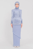 SIPO 2024 Fashion Baju Kurung Elegant Lace Long Sleeves Design Baju Kurung Set with Embroidery