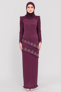 SIPO 2024 Eid 2024 Raya Custom Factory Malaysia Baju Kurung Full Beaded Lace Muslim Dress for Women