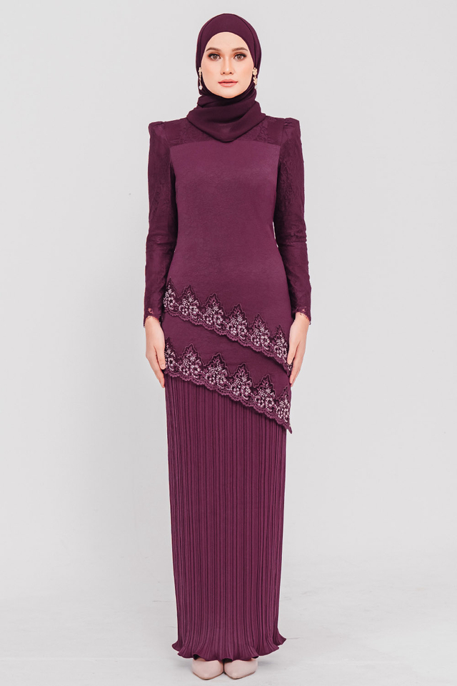 SIPO 2024 Eid 2024 Raya Custom Factory Malaysia Baju Kurung Full Beaded Lace Muslim Dress for Women