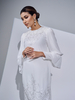 SIPO Eid Hot Selling Malaysia Baju Kurung with Sequin Lace And Mini Puff Shoulder Muslim Fashion Women Dress