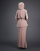 SIPO New Design Malaysia's Chic Elegance Mini Kurung with Tied Knot Waistline And Soft French Lace Accents Baju Kurung Modern