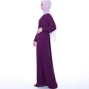 Creasing High Waist Muslim Islamic Abaya Maxi Dress Modest Dress