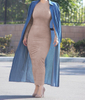 New Model Fashion Women Long Sleeves Bodycon Elegant Inner Dresses Islamic Clothing