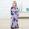 Ruffle Floral Digital Printing Kid Child Modest Abaya Muslim Islamic Maxi Dress