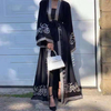 Eid Al-Fitr Middle East Islamic Dubai Stitching Lace Embroidery Cardigan Muslim Open Abaya