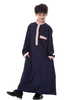 Arabic Wholesale High Neck Traditional Breathable Long Sleeve Muslim Islamic Kids Clothing Boys Thobe