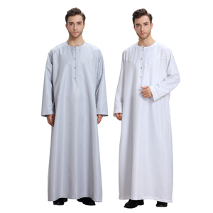 Middle East Botton Line Modest Full Length Round Collar Man Thobe
