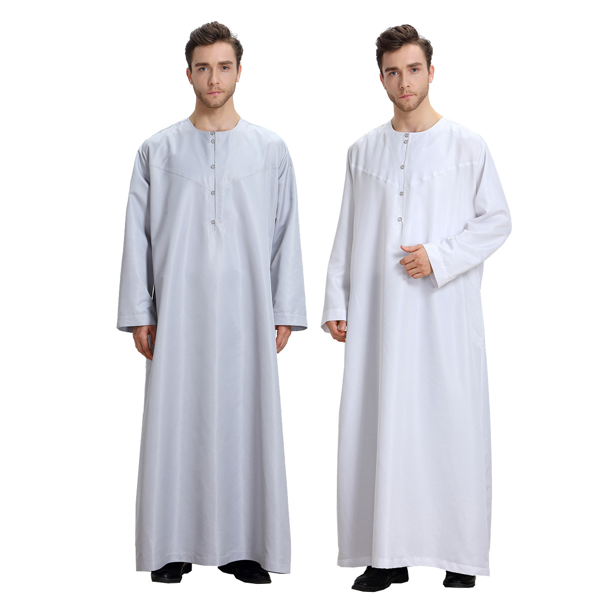 Middle East Botton Line Modest Full Length Round Collar Man Thobe