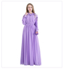 Purple Elastic Waist Abaya Design Hijab Dresses Islamic Clothing For Party